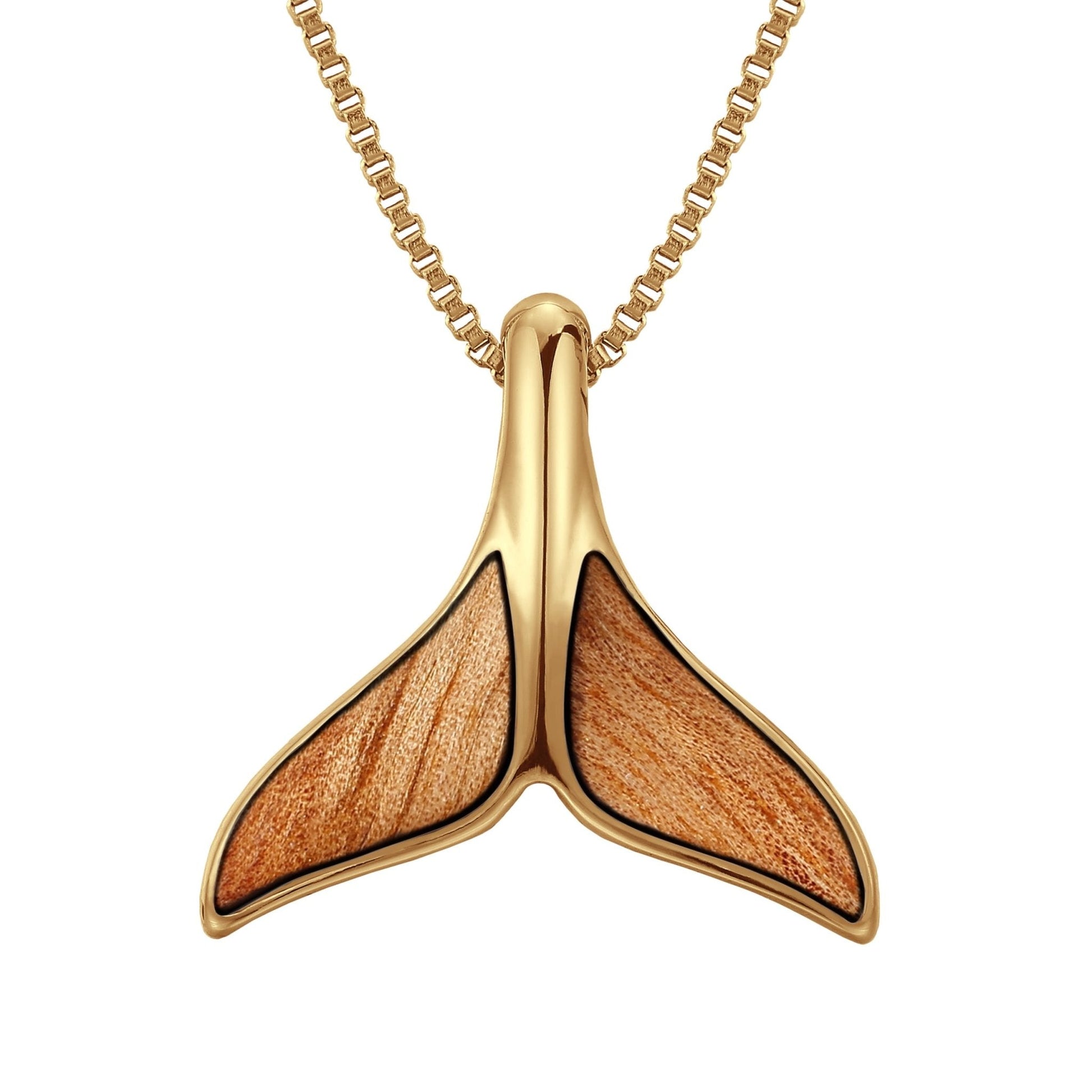 Gum Burl Whale Tail Necklace - Yellow Gold - PBNJ FASHIONS