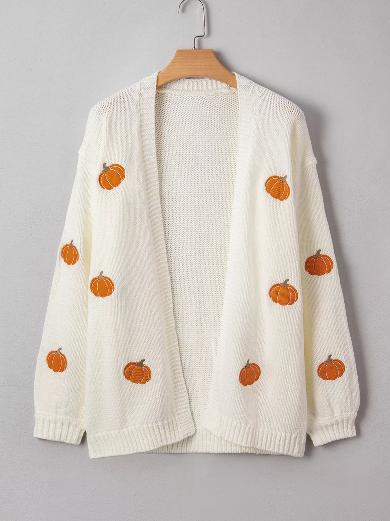 Halloween Pumpkin Embroidered Knit Cardigan - PBNJ FASHIONS