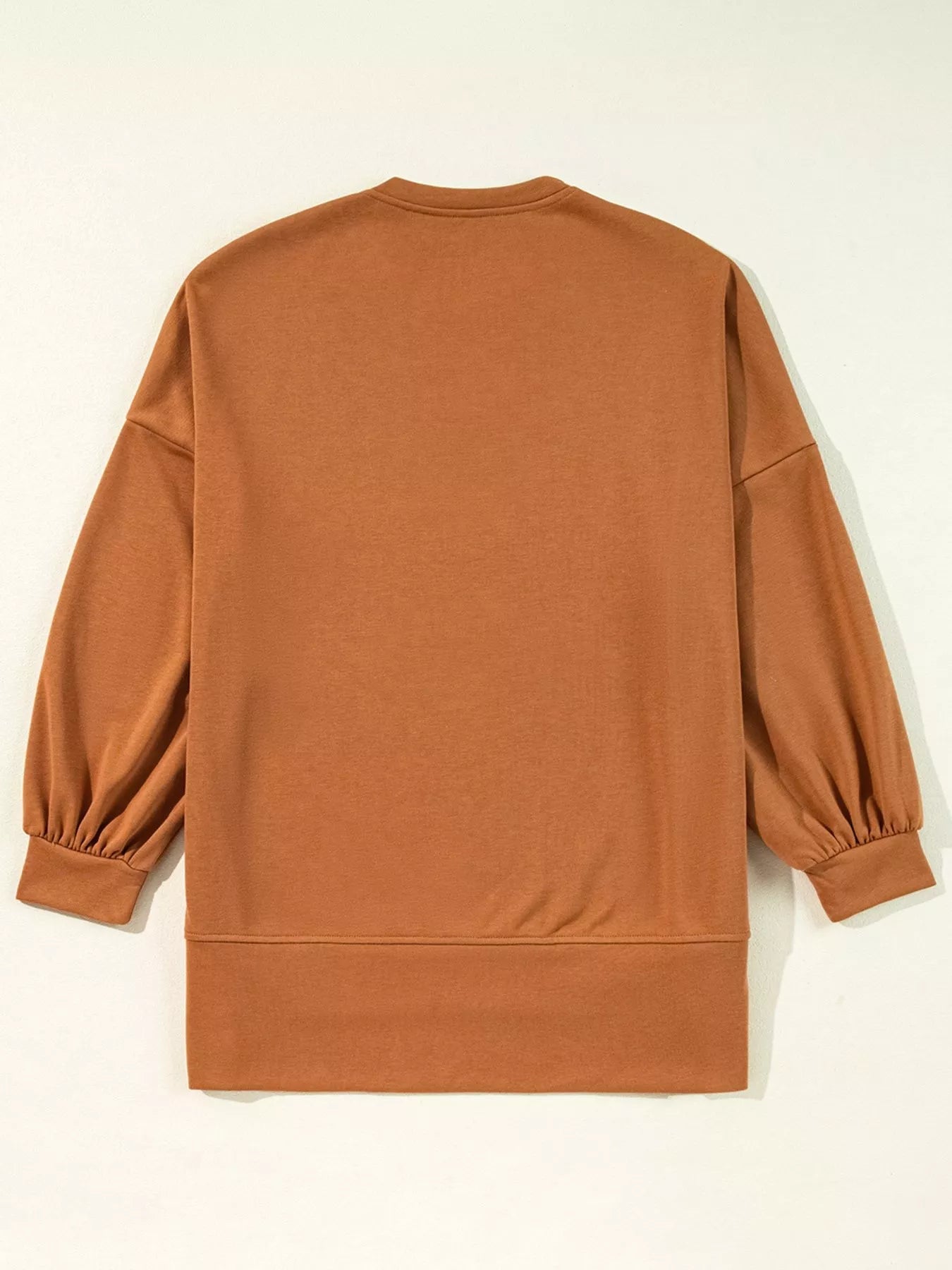 Happy Halloween Graphic Notched Long Sleeve Loose Top - PBNJ FASHIONS