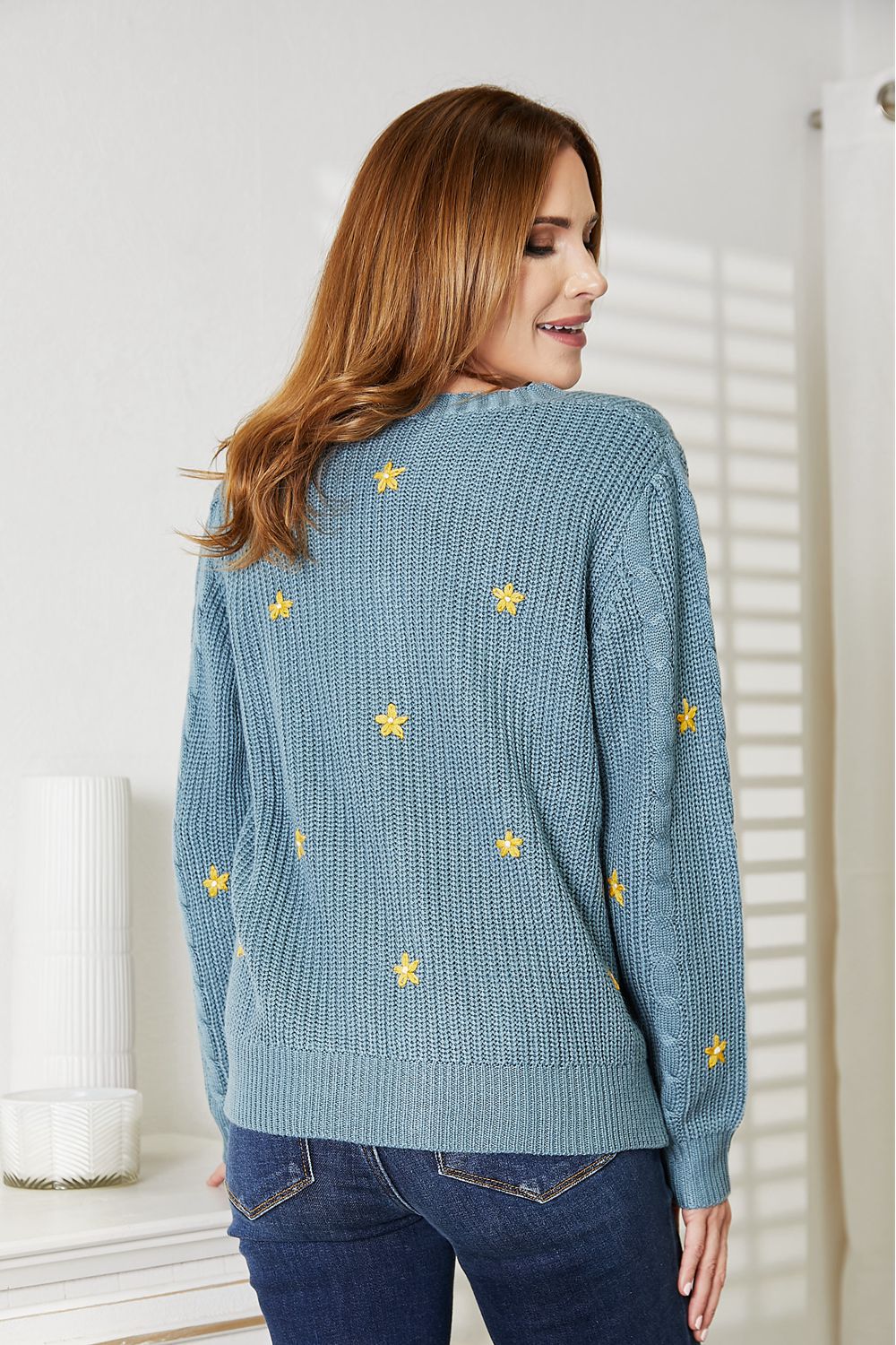 HEYSON Full Size Floral Embroidered Cable Cardigan - PBNJ FASHIONS