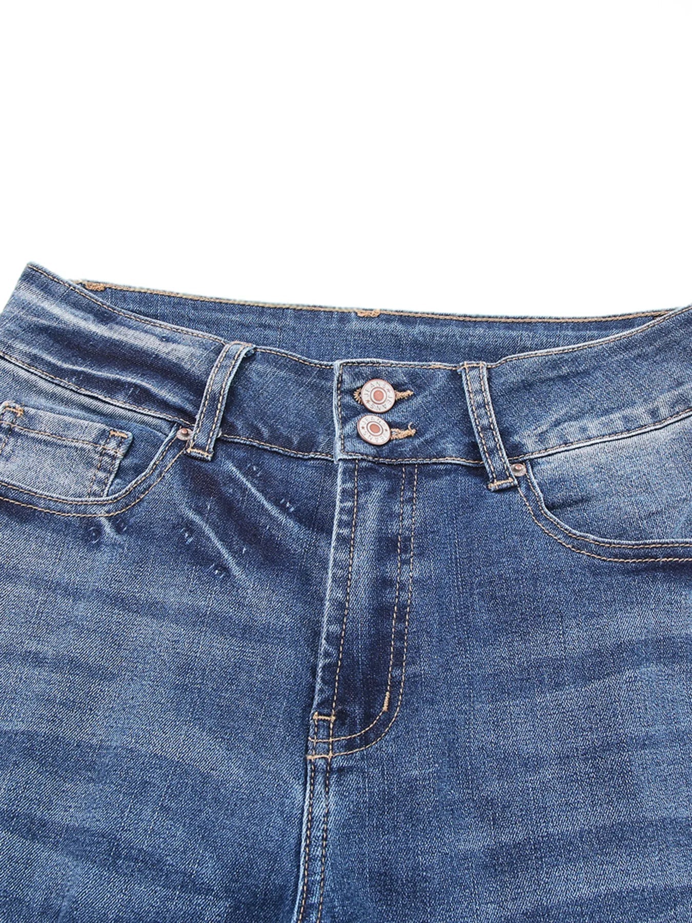 High Waist Distressed Straight Leg Jeans - PBNJ FASHIONS