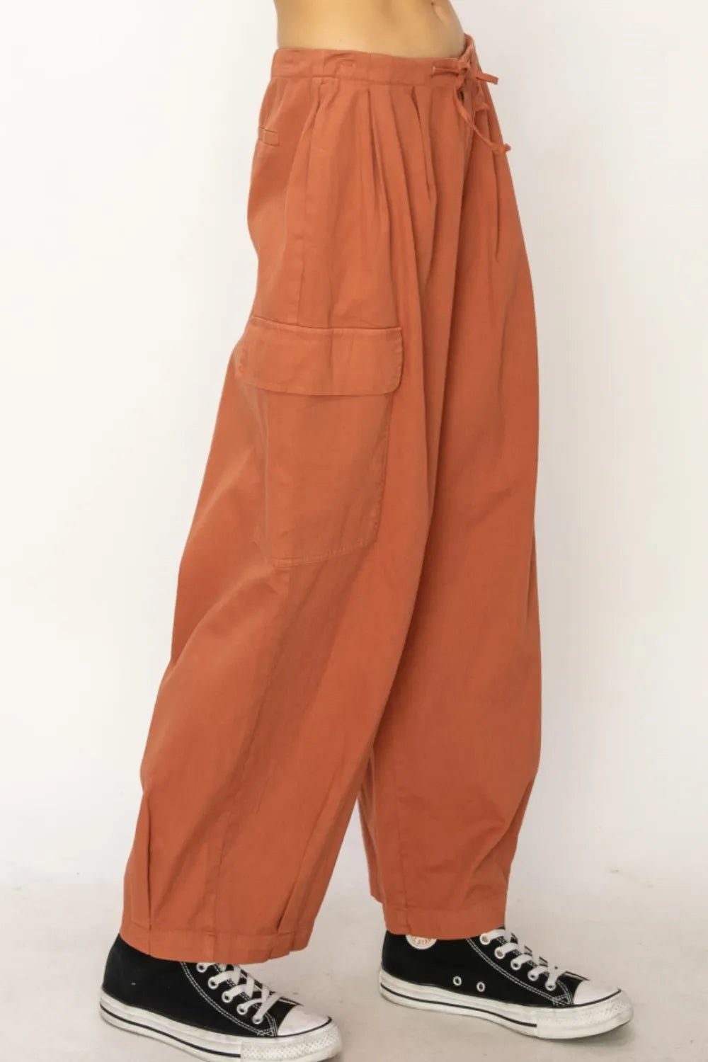 HYFVE Drawstring Cargo Wide Leg Pants - PBNJ FASHIONS