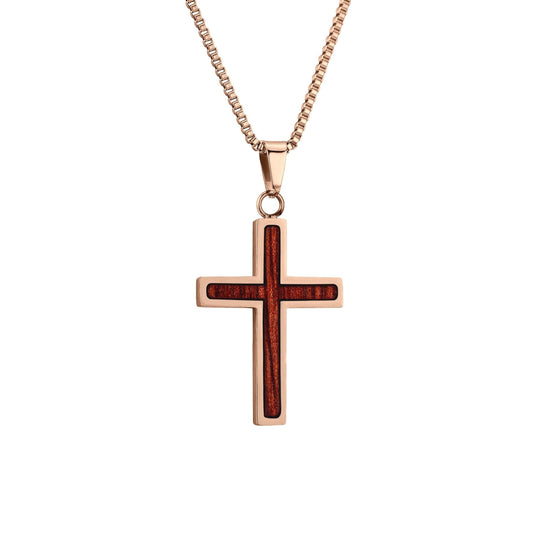 Jarrah Cross Necklace - Rose Gold