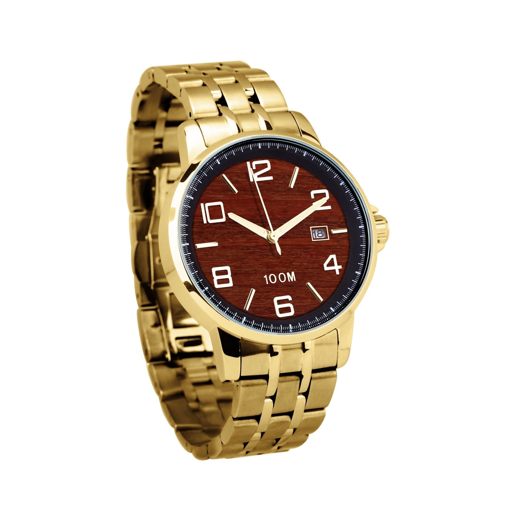 Jarrah Watch Stainless Steel Band Yellow Gold - Men's - PBNJ FASHIONS