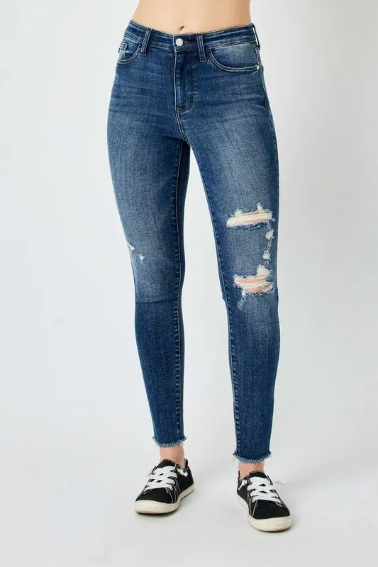 Judy Blue Full Size High Waist Distressed Skinny Jeans - PBNJ FASHIONS