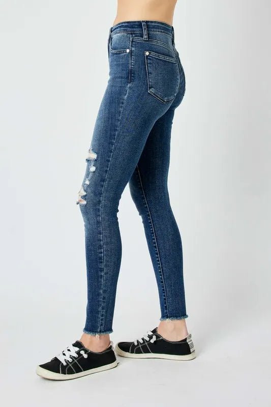 Judy Blue Full Size High Waist Distressed Skinny Jeans - PBNJ FASHIONS