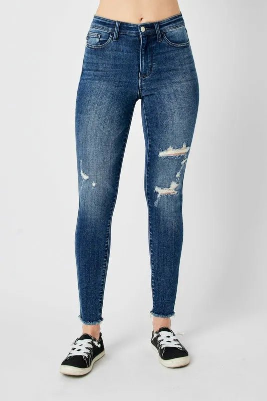 Judy Blue Full Size High Waist Distressed Skinny Jeans - PBNJ FASHIONS