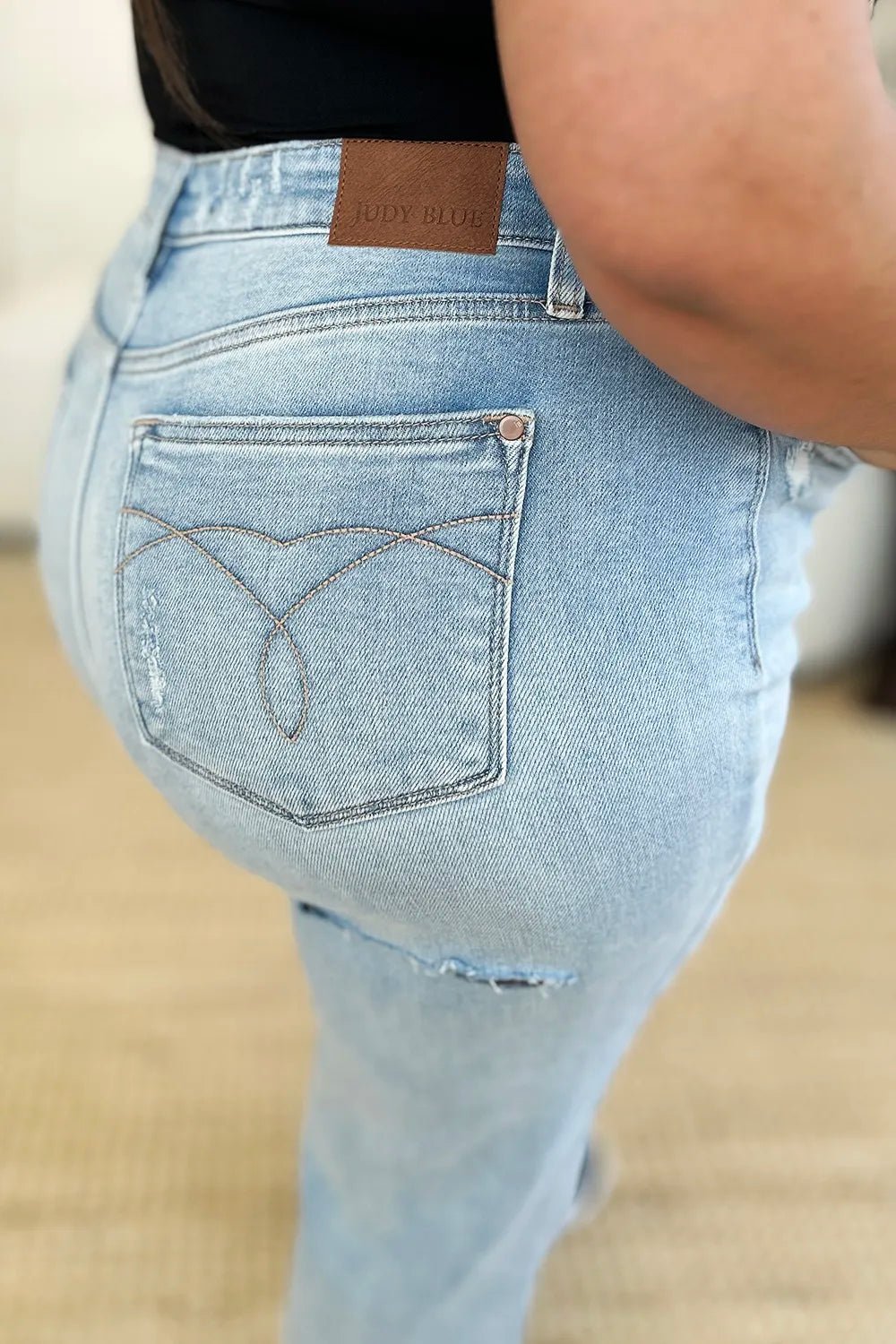 Judy Blue Full Size High Waist Distressed Straight Jeans - PBNJ FASHIONS