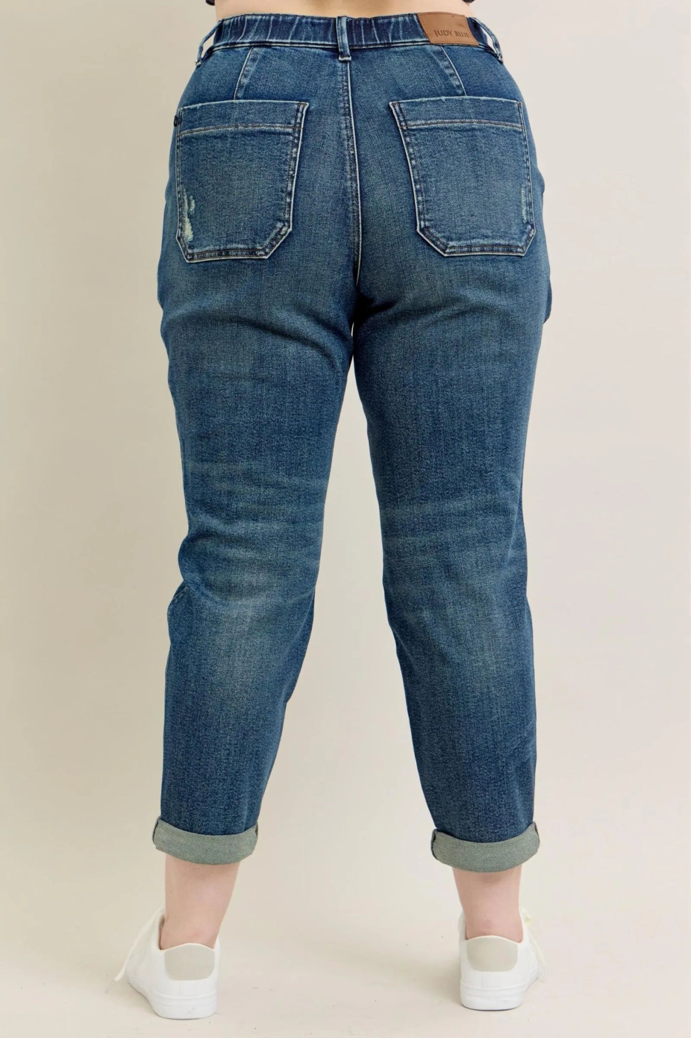 Judy Blue Full Size HW Vintage Wash Jeans w/ Drawstring Plus Size - PBNJ FASHIONS
