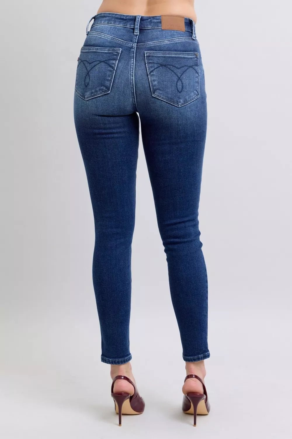 Judy Blue Full Size Washed Thermal Skinny Jeans Plus Size - PBNJ FASHIONS