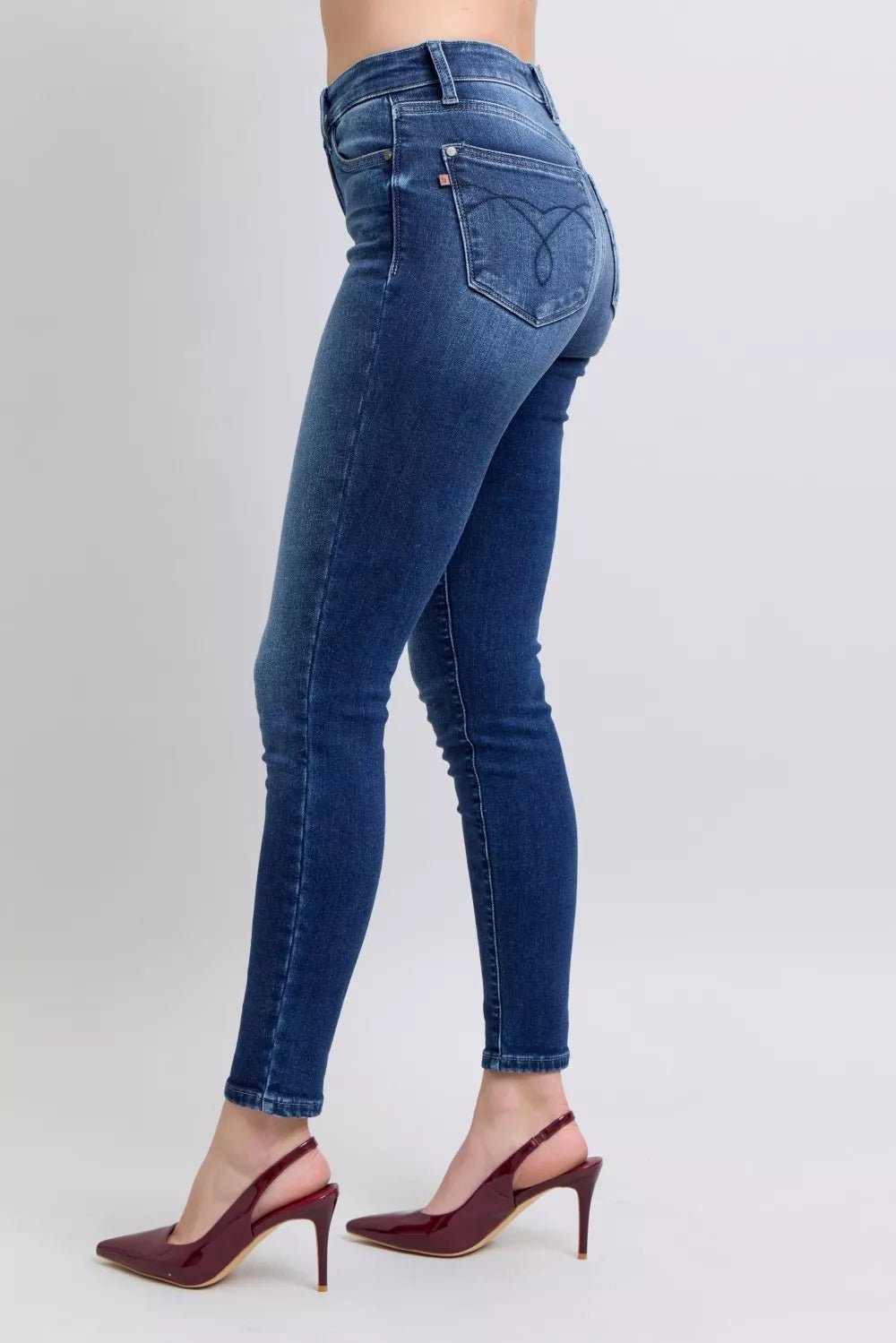 Judy Blue Full Size Washed Thermal Skinny Jeans Plus Size - PBNJ FASHIONS