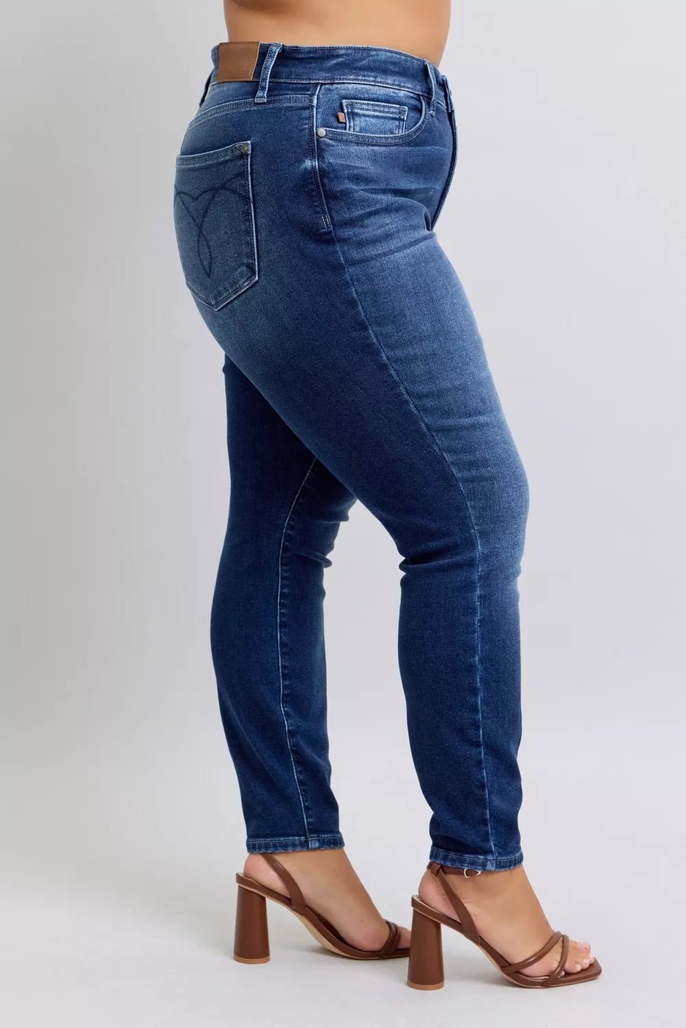 Judy Blue Full Size Washed Thermal Skinny Jeans Plus Size - PBNJ FASHIONS