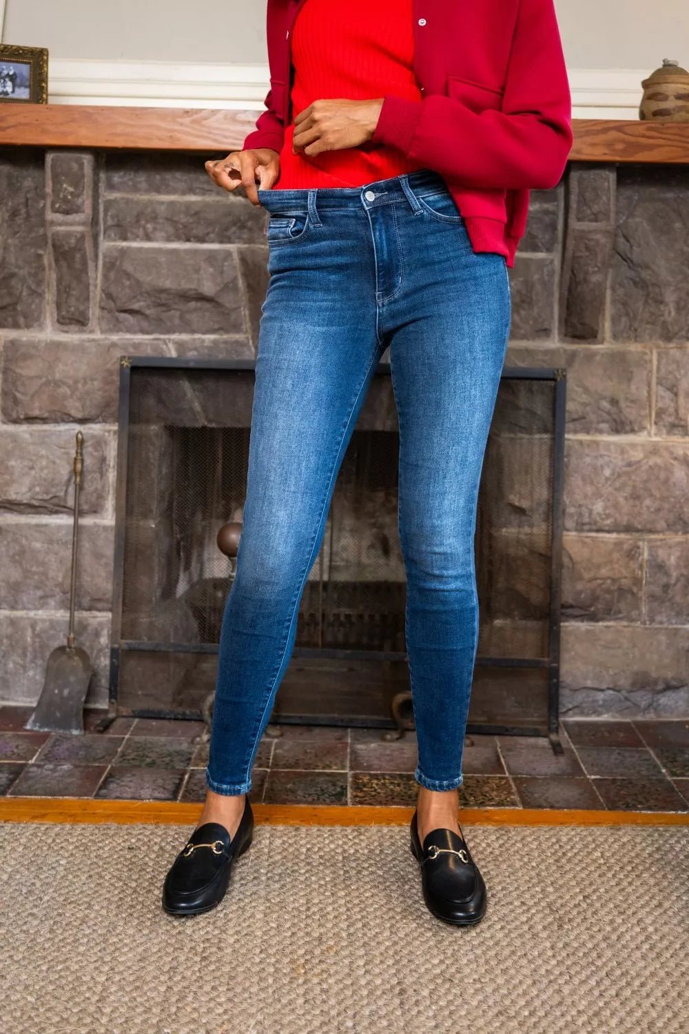 Judy Blue Full Size Washed Thermal Skinny Jeans Plus Size - PBNJ FASHIONS