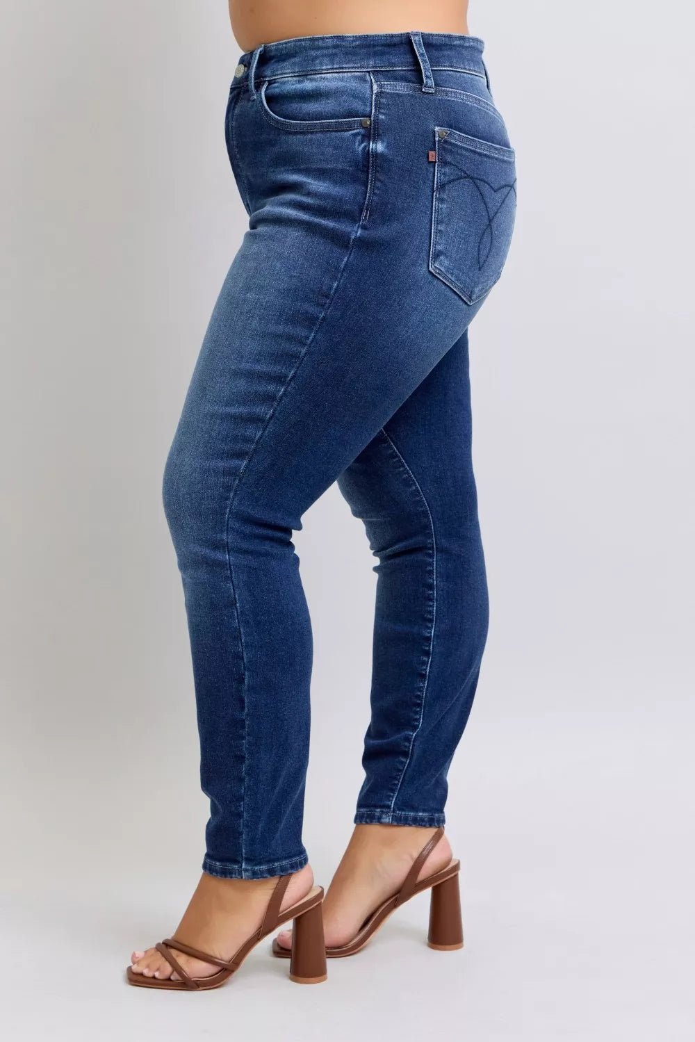 Judy Blue Full Size Washed Thermal Skinny Jeans Plus Size - PBNJ FASHIONS