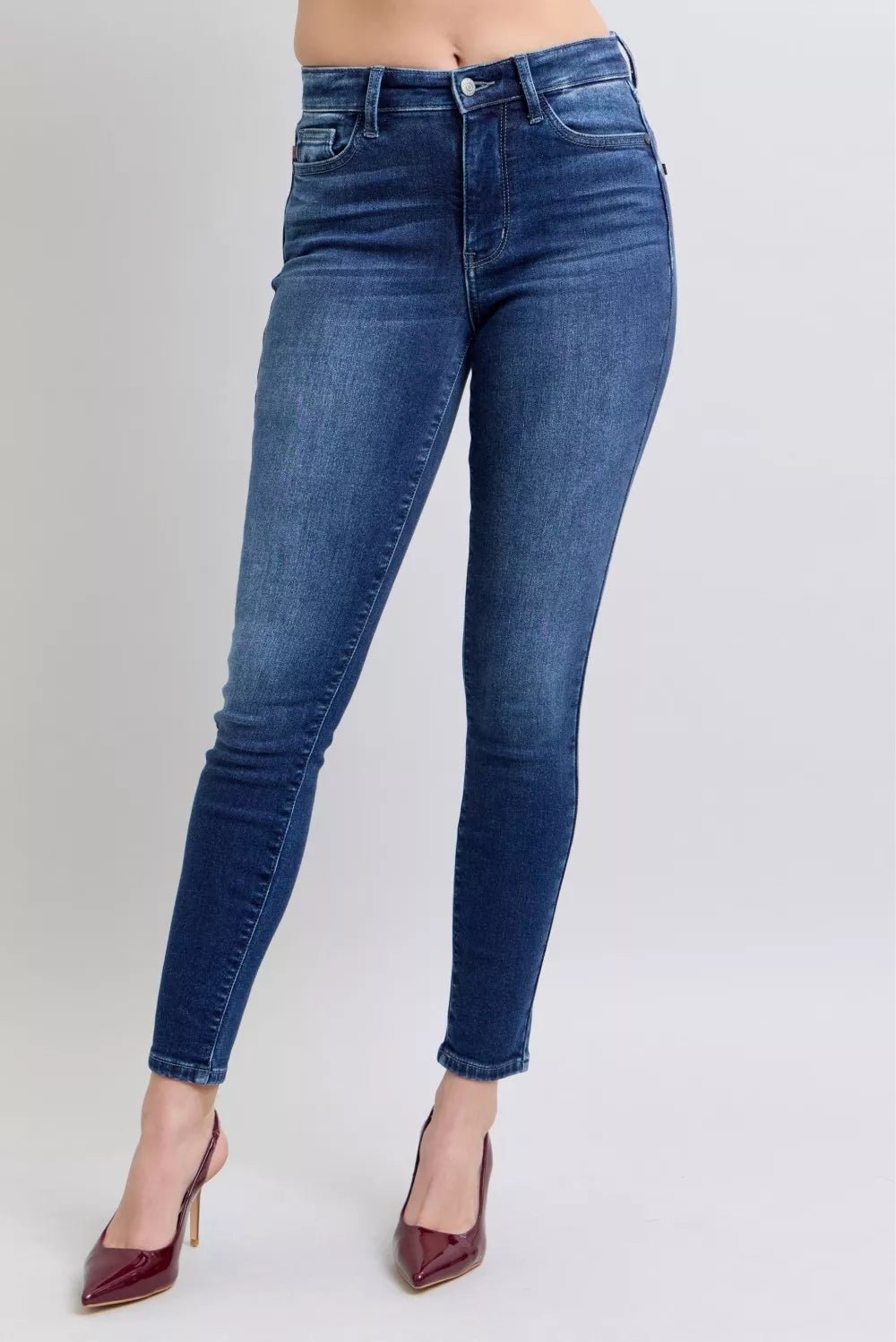 Judy Blue Full Size Washed Thermal Skinny Jeans Plus Size - PBNJ FASHIONS