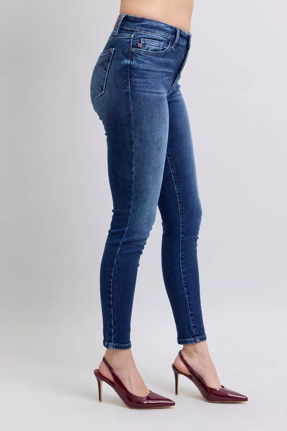 Judy Blue Full Size Washed Thermal Skinny Jeans Plus Size - PBNJ FASHIONS