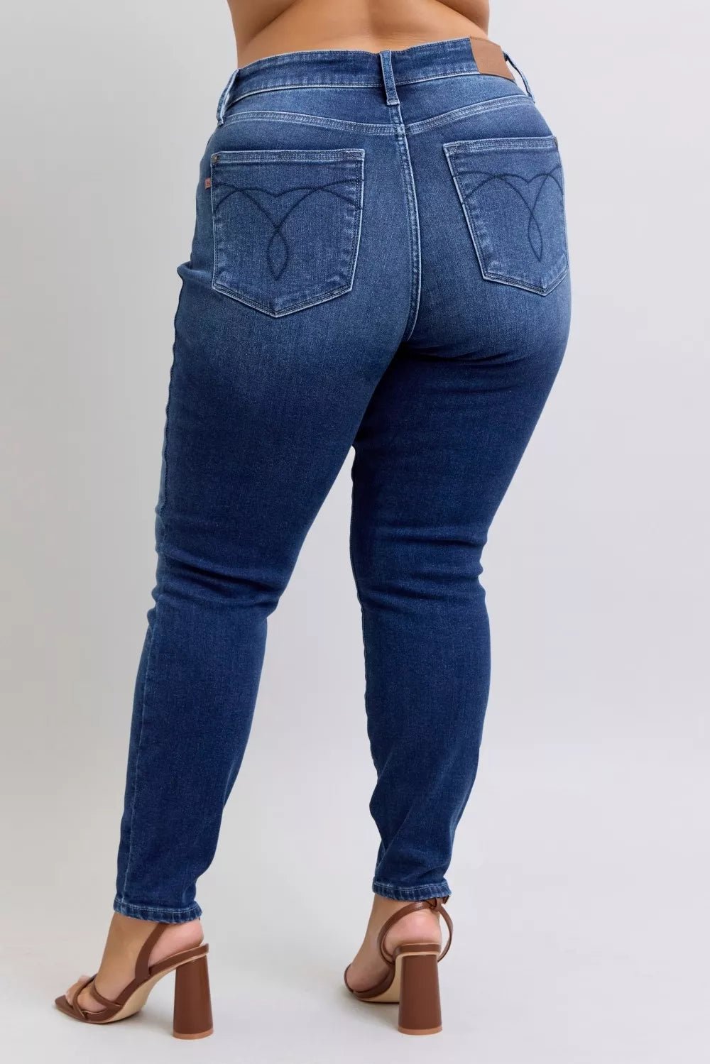 Judy Blue Full Size Washed Thermal Skinny Jeans Plus Size - PBNJ FASHIONS