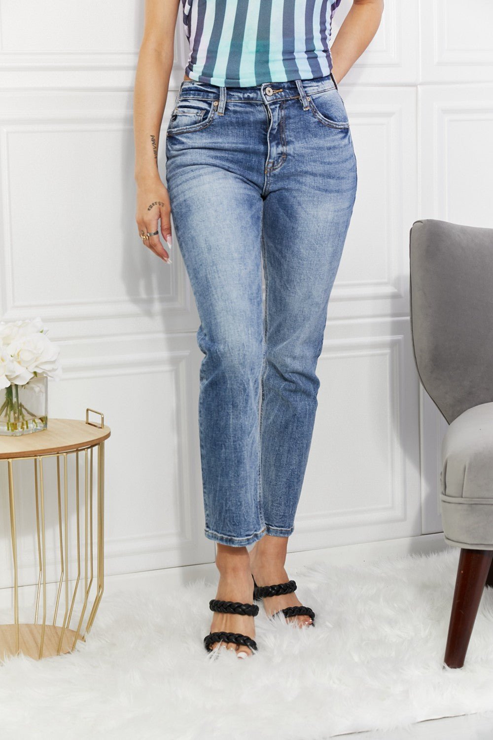 Kancan Full Size Amara High Rise Slim Straight Jeans Plus Size - PBNJ FASHIONS