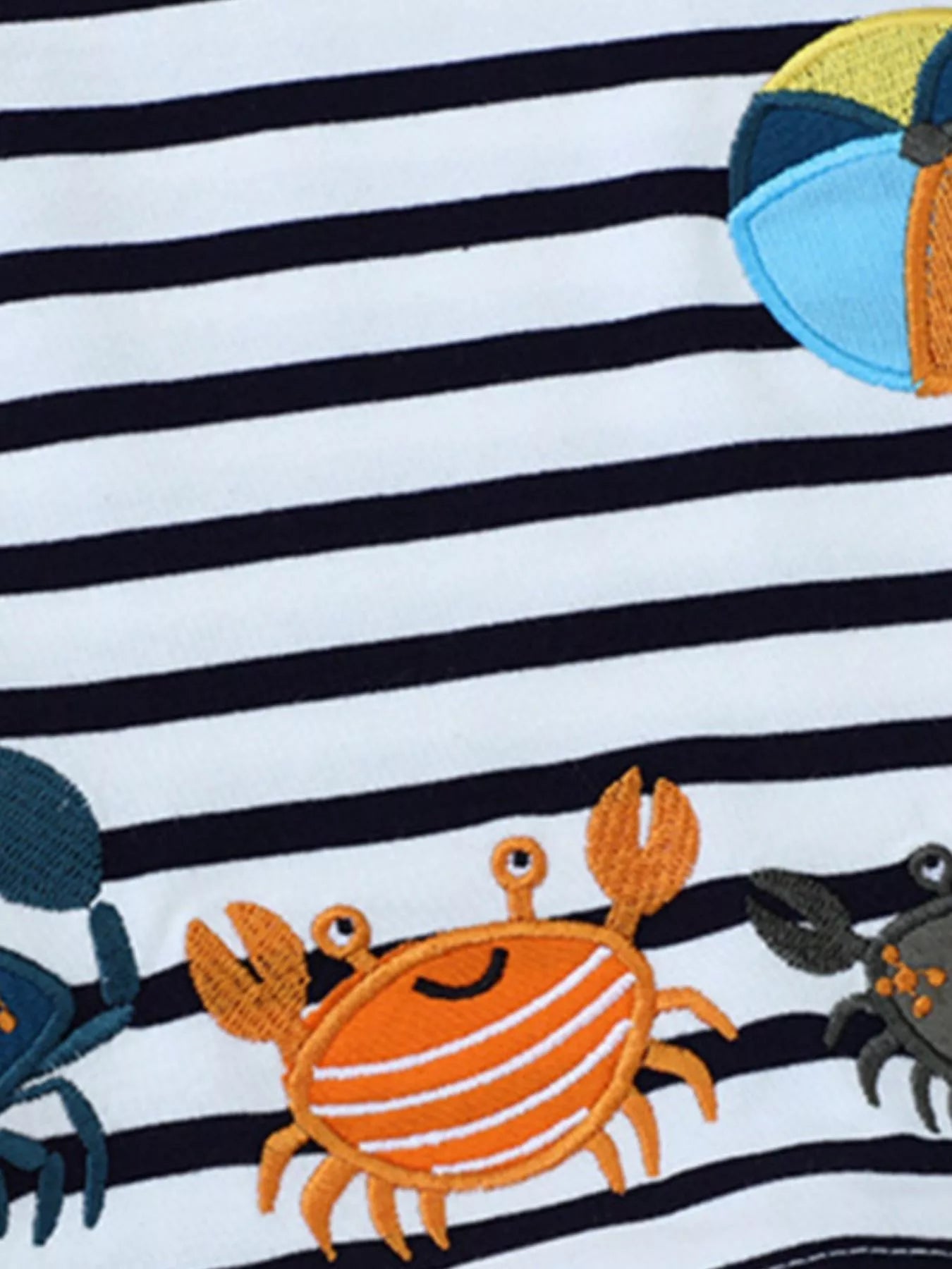 Kids' Crab Design Striped Cotton T-Shirt | Comfortable & Stylish - Black-2T- - PBNJ FASHIONS