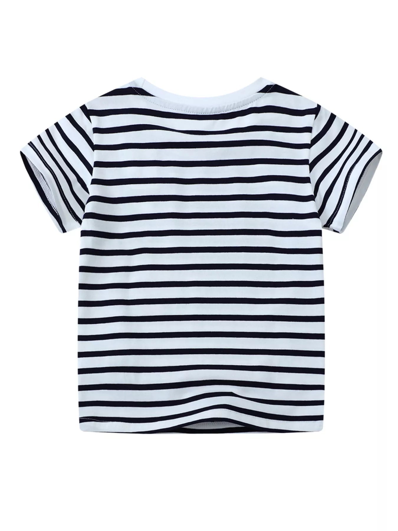 Kids' Crab Design Striped Cotton T-Shirt | Comfortable & Stylish - Black-2T- - PBNJ FASHIONS