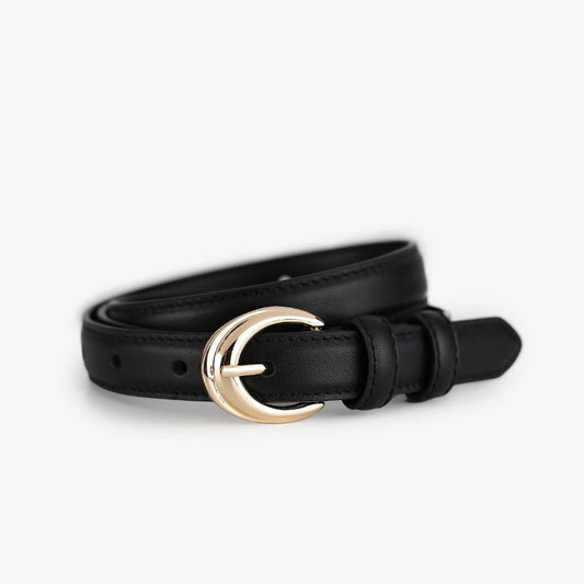 Leather Belt with Golden Buckle - PBNJ FASHIONS