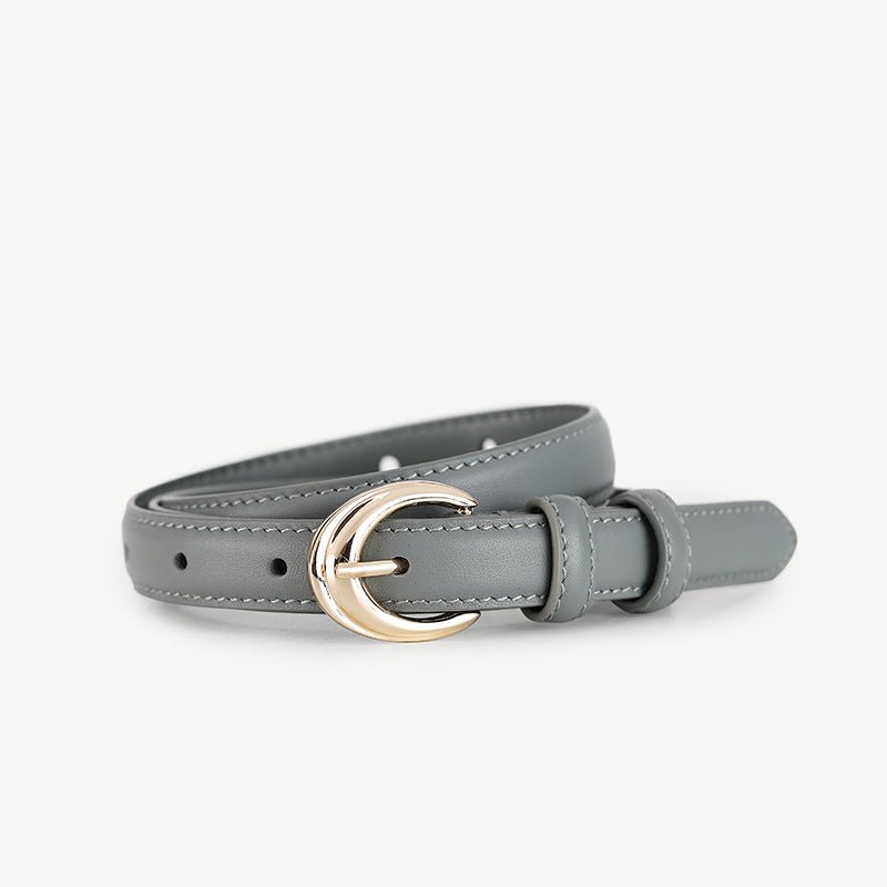 Leather Belt with Golden Buckle - PBNJ FASHIONS
