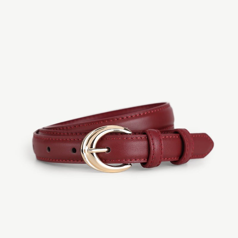 Leather Belt with Golden Buckle - PBNJ FASHIONS