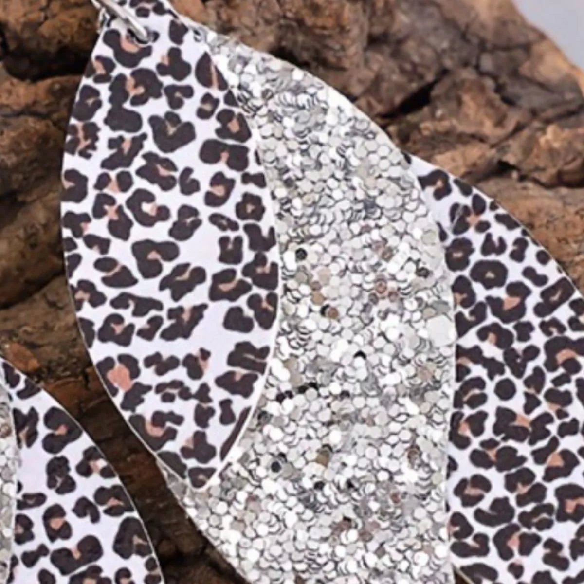 Leopard Print Leather Leaf Drop Earrings - PBNJ FASHIONS