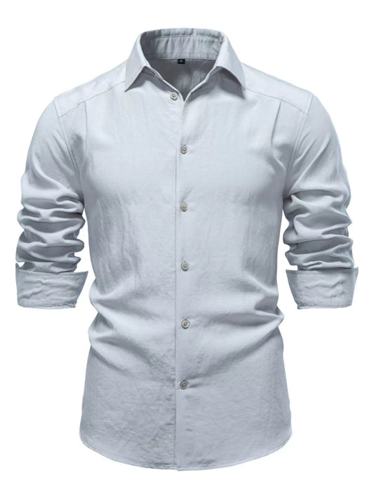 Men's Casual Button Up Long Sleeve Shirt - PBNJ FASHIONS
