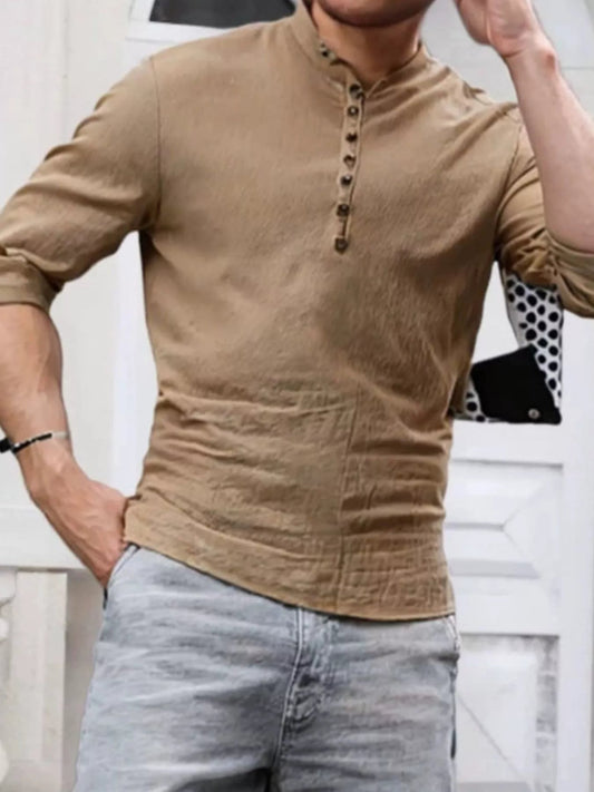 Men's Full Size Button Detail Short Sleeve Shirt Plus Size - PBNJ FASHIONS