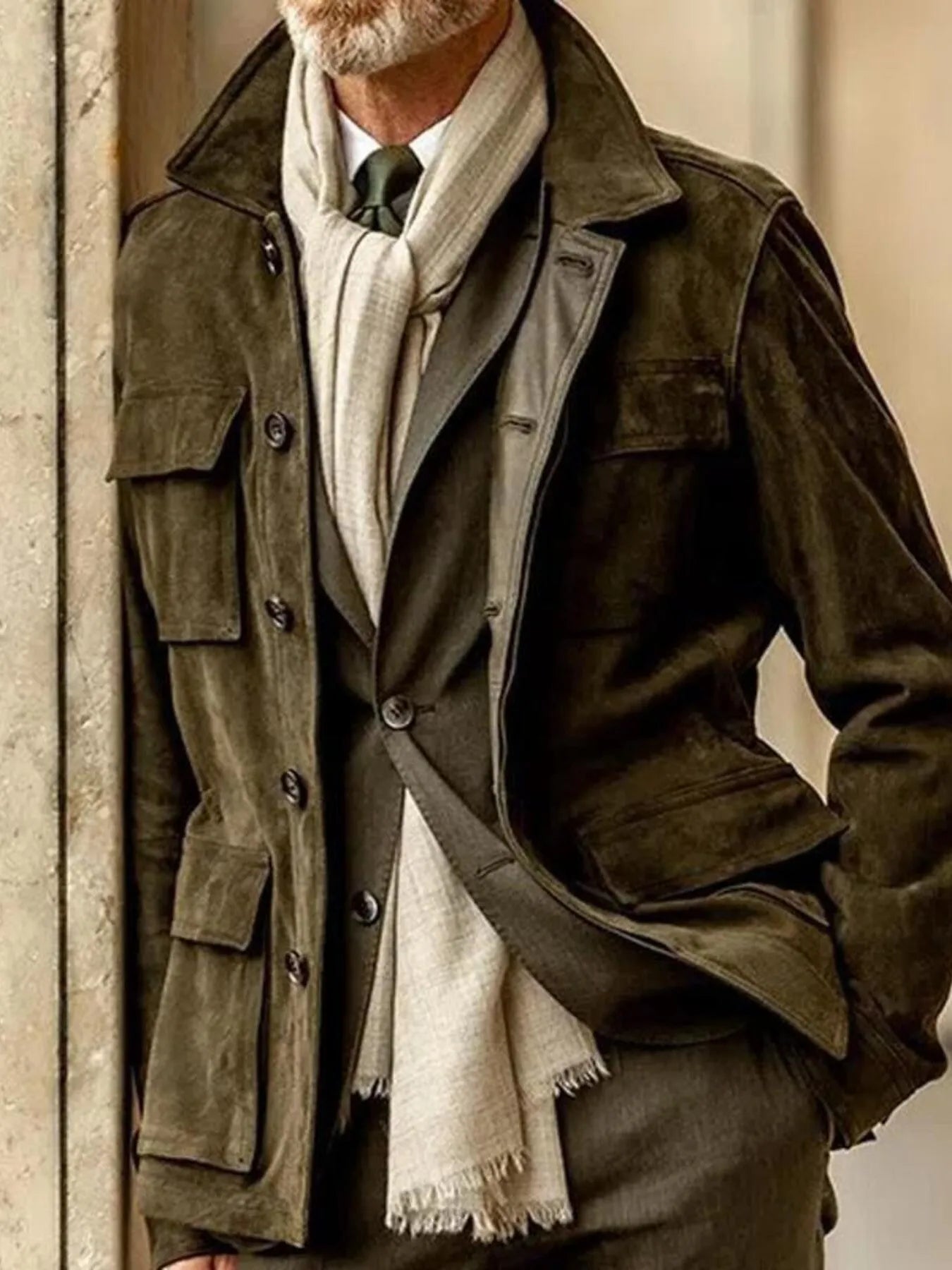 Men's Full Size Button Up Long Sleeve Jacket Plus Size - PBNJ FASHIONS