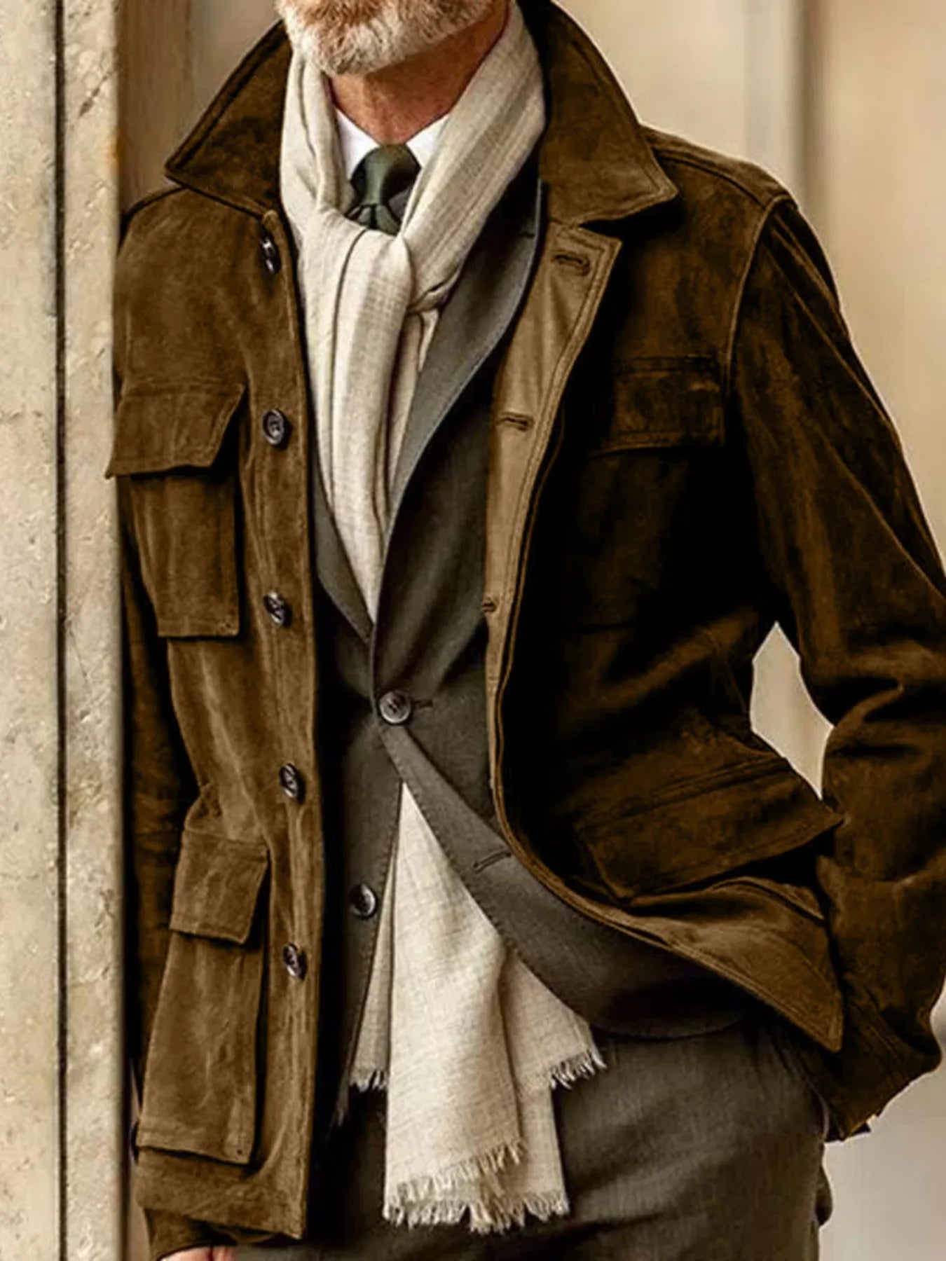 Men's Full Size Button Up Long Sleeve Jacket Plus Size - PBNJ FASHIONS