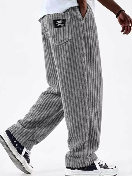 Men's Full Size Casual Corduroy Wide-Leg Pants Plus Size - PBNJ FASHIONS