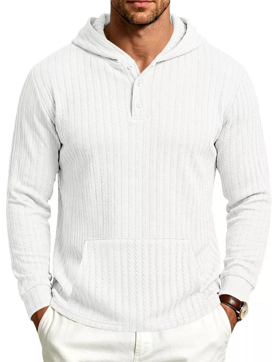 Men's Full Size Casual Kangaroo Pocket Knit Hoodie Plus Size - PBNJ FASHIONS