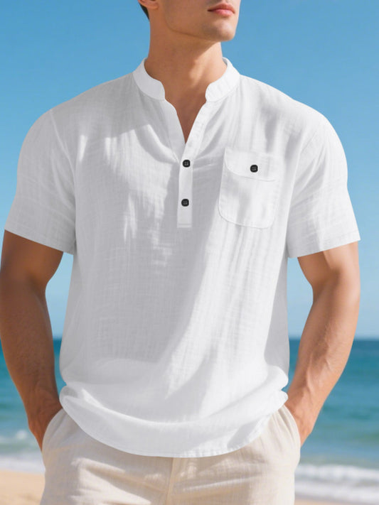 Men's Full Size Casual Short Sleeve Shirt Plus Size - PBNJ FASHIONS