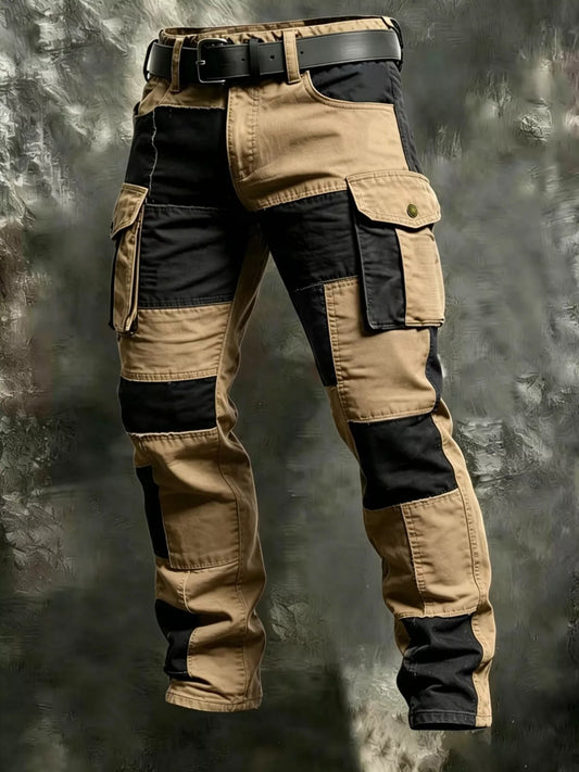 Men's Full Size Color-Block Cargo Pants Plus Size - PBNJ FASHIONS