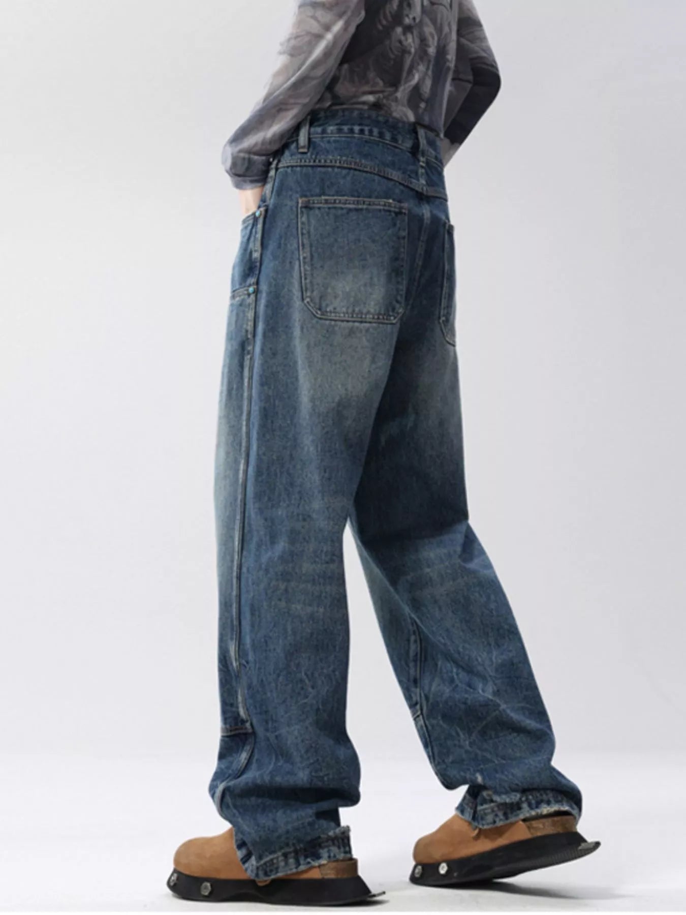 Men's Full Size Distressed Wide Leg Jeans Plus Size - PBNJ FASHIONS