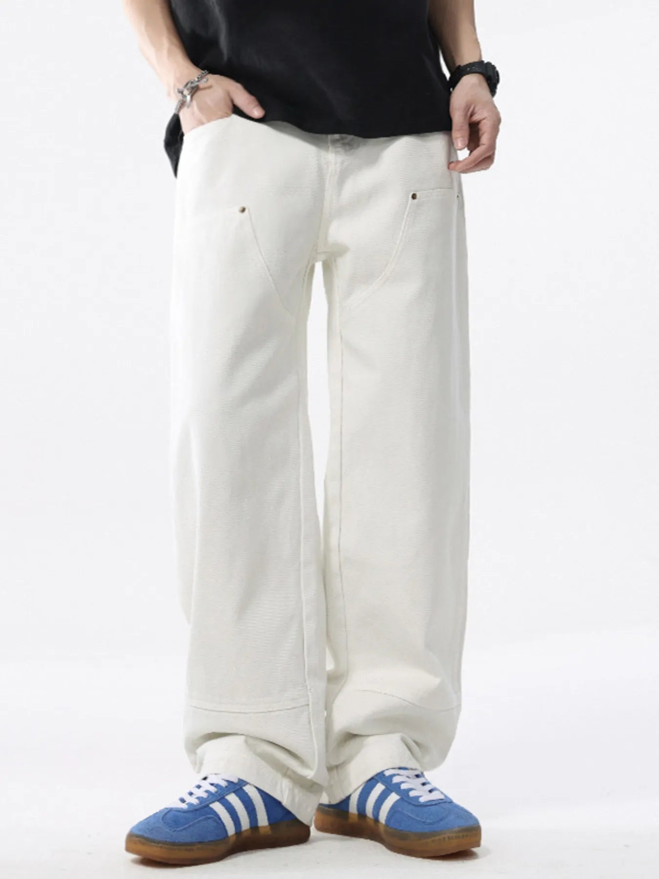 Men's Full Size Distressed Wide Leg Jeans Plus Size - PBNJ FASHIONS