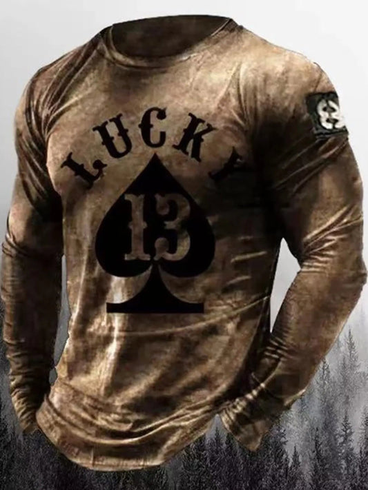 Men's Full Size Graphic Long Sleeve T-Shirt Plus Size - PBNJ FASHIONS