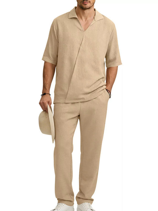 Men's Full Size Half Sleeve Top and Pants Set Plus Size - PBNJ FASHIONS