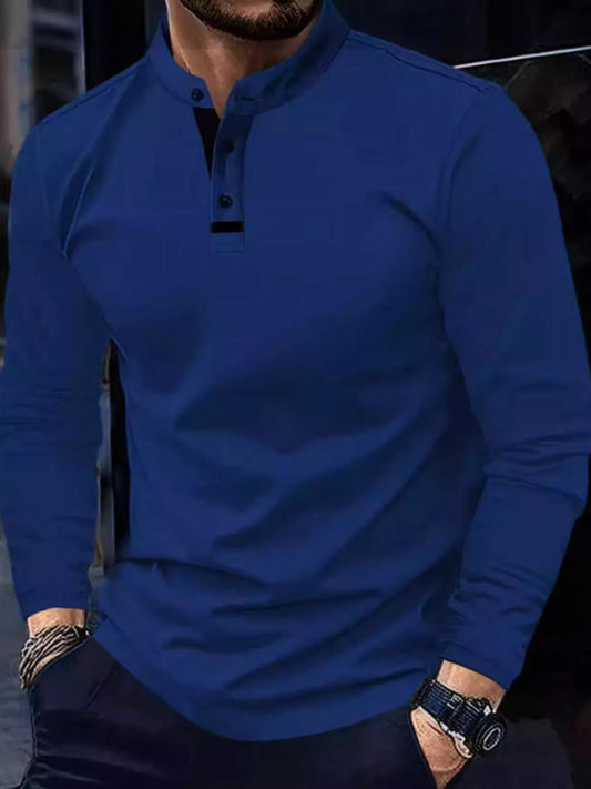 Men's Full Size Long Sleeve Button Detail T-Shirt Plus Size - PBNJ FASHIONS