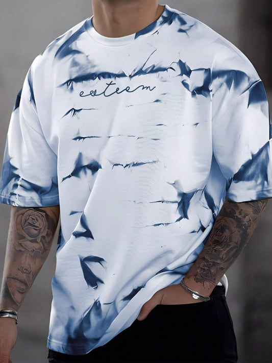 Men's Full Size Tie-Dye Round Neck T-Shirt Plus Size - PBNJ FASHIONS