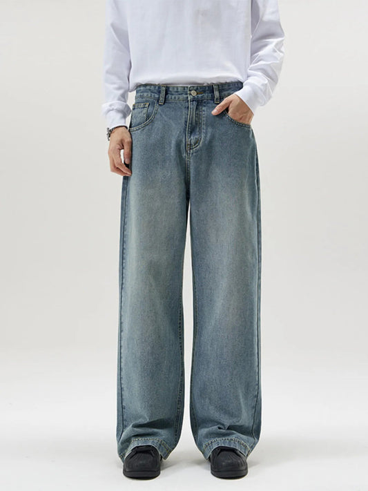 Men's Full Size Vintage Wash Wide Leg Jeans Plus Size - PBNJ FASHIONS