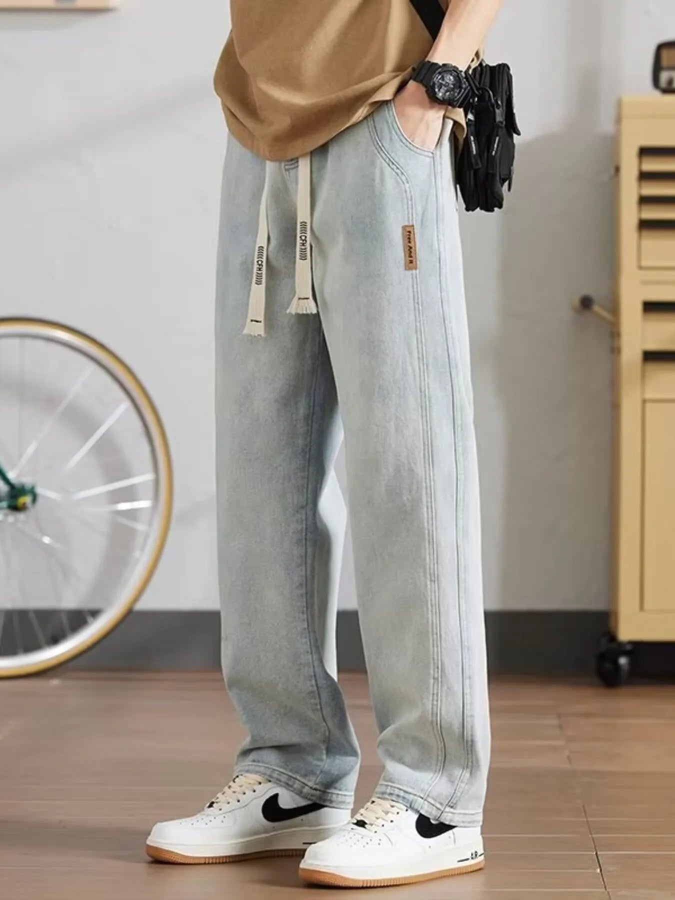 Men's Full Size Washed Relaxed Fit Straight Leg Jeans Plus Size - PBNJ FASHIONS