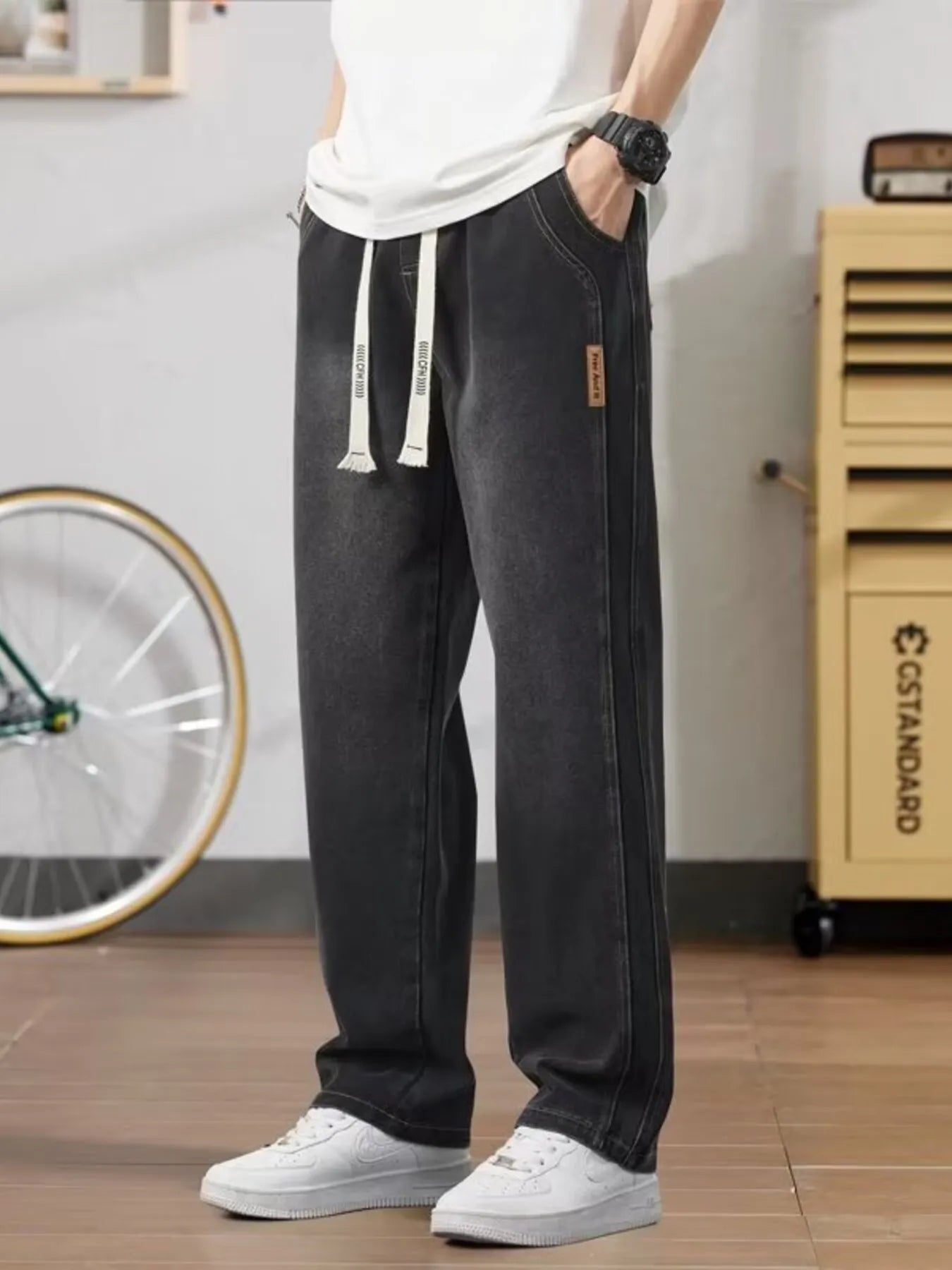 Men's Full Size Washed Relaxed Fit Straight Leg Jeans Plus Size - PBNJ FASHIONS