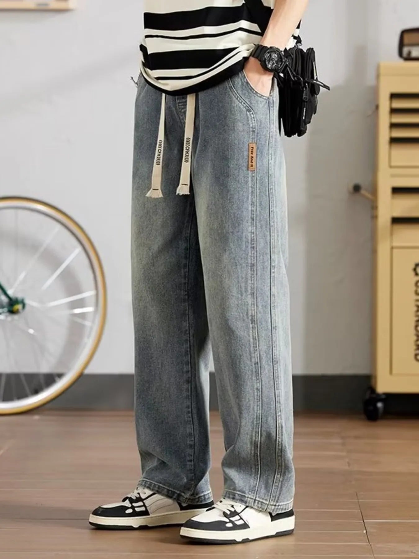 Men's Full Size Washed Relaxed Fit Straight Leg Jeans Plus Size - PBNJ FASHIONS
