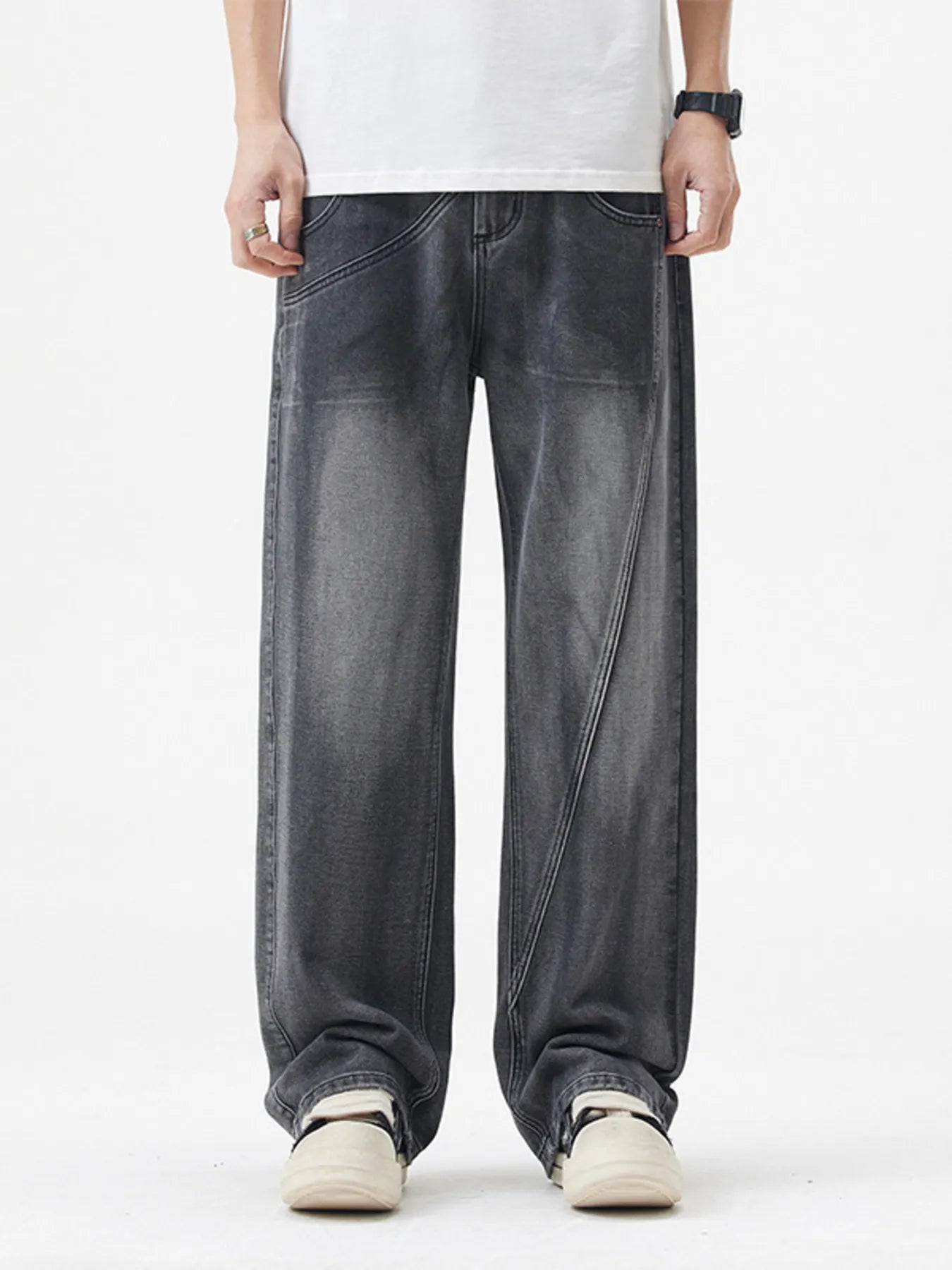 Men's Full Size Washed Wide Leg Jeans Plus Size - PBNJ FASHIONS