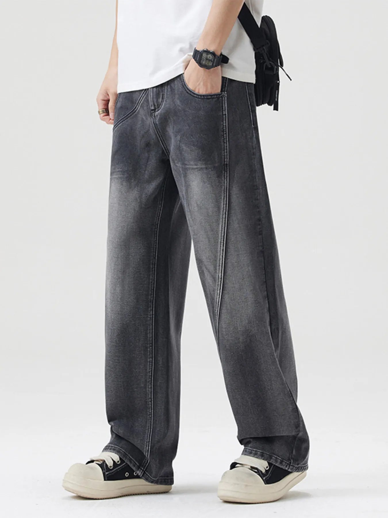 Men's Full Size Washed Wide Leg Jeans Plus Size - PBNJ FASHIONS