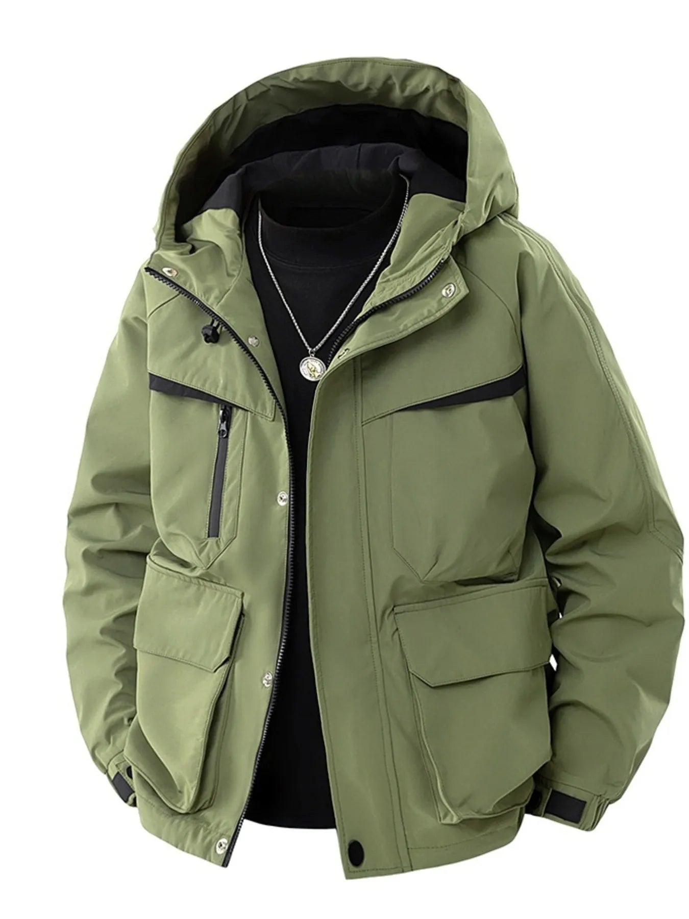 Men's Full Size Zip Up Long Sleeve Hooded Jacket Plus Size - PBNJ FASHIONS