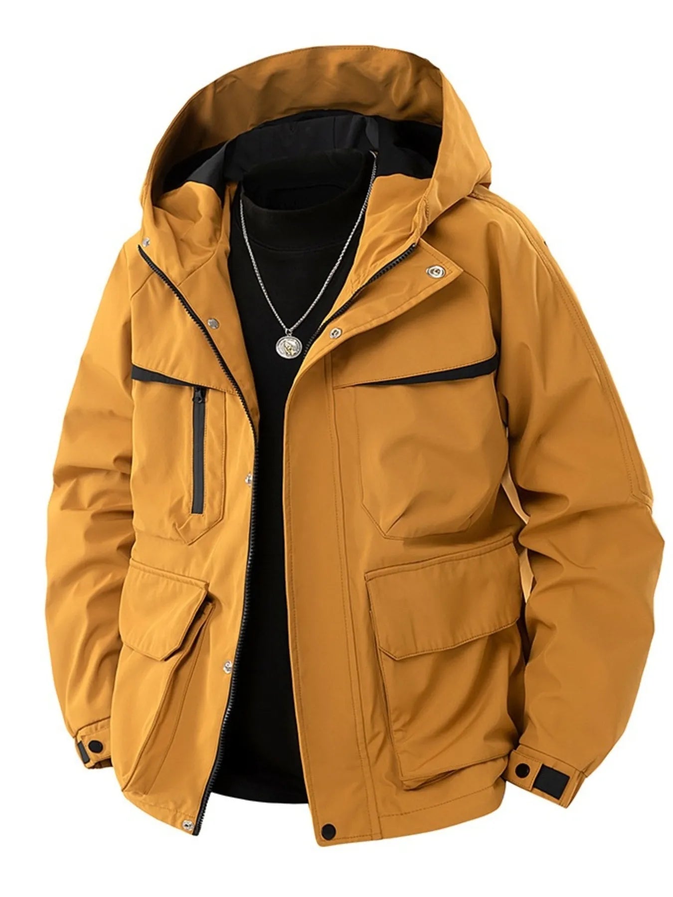 Men's Full Size Zip Up Long Sleeve Hooded Jacket Plus Size - PBNJ FASHIONS